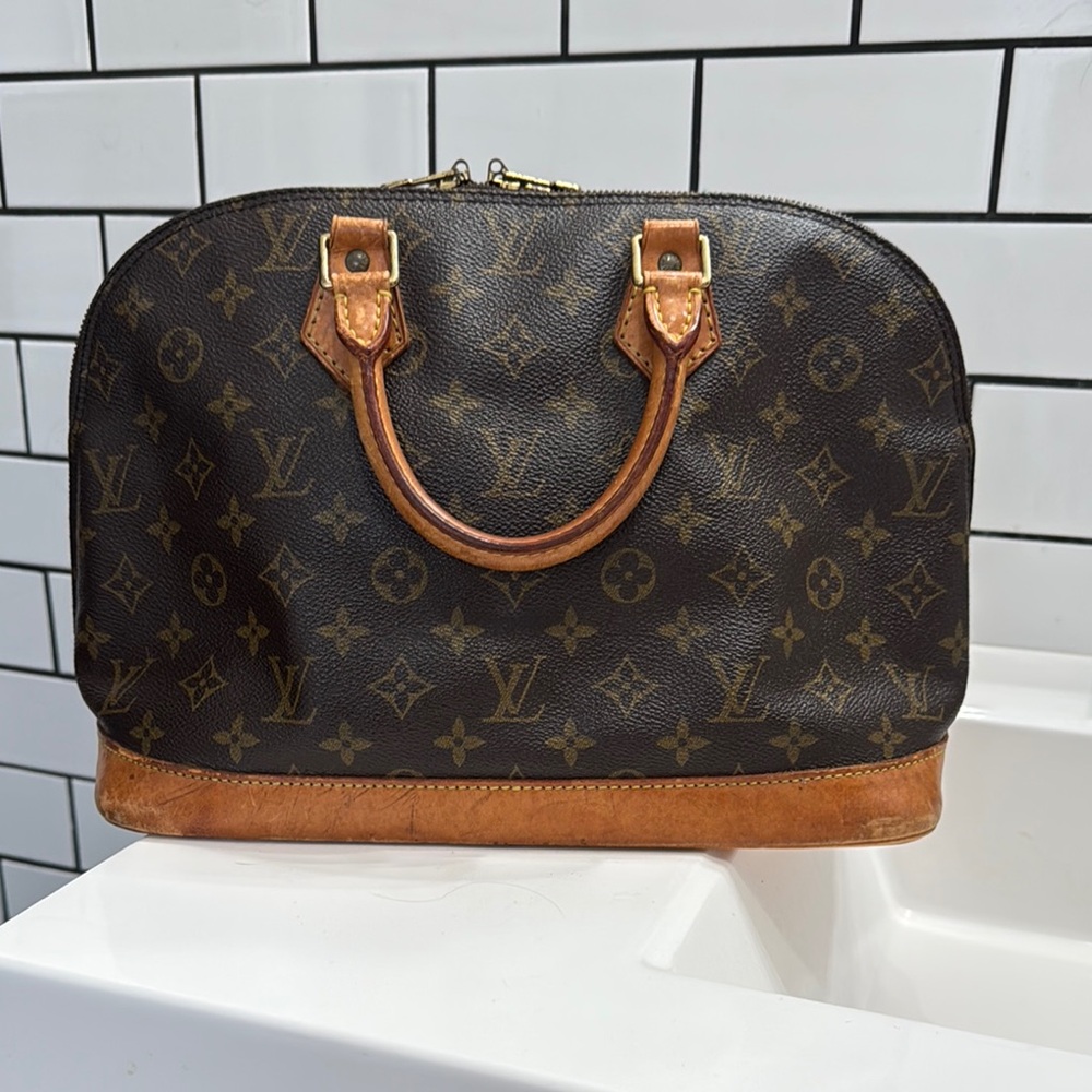 Louis Vuitton Brown and Tan Monogram Satchel